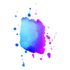 Abstract art hand paint isolated Watercolor stain on white background. Watercolor banner