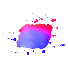 Abstract art hand paint isolated Watercolor stain on white background. Watercolor banner