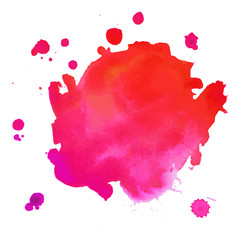 Abstract art hand paint isolated Watercolor stain on white background. Watercolor banner