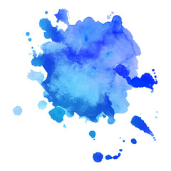 Abstract art hand paint isolated Watercolor stain on white background. Watercolor banner