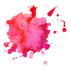 Abstract art hand paint isolated Watercolor stain on white background. Watercolor banner