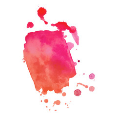 Abstract art hand paint isolated Watercolor stain on white background. Watercolor banner