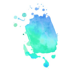 Abstract art hand paint isolated Watercolor stain on white background. Watercolor banner