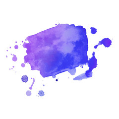 Abstract art hand paint isolated Watercolor stain on white background. Watercolor banner