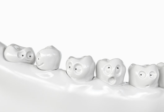 Tooth human cartoon implant - 3D Rendering