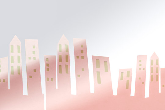 City Buildings Skyline Cut Out From Paper