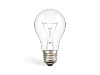 transparent incandescent bulb mock up