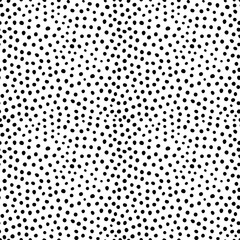 Black and white abstract vector seamless pattern with hand drawnd round shapes for textile, clothing and backgrounds