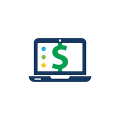 Laptop Money Logo Icon Design