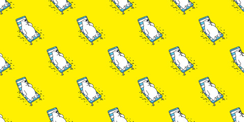 Bear Seamless Pattern vector Polar Bear panda beach isolated holiday repeat background wallpaper