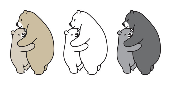 Bear vector polar bear panda logo icon hug illustration cartoon doodle