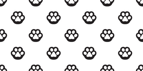 Dog Paw Seamless Pattern vector Cat paw footprint isolated wallpaper repeat background