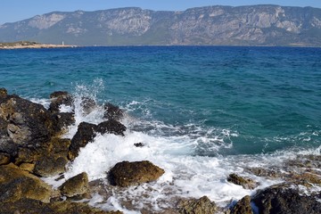 Sea wave. Seashore. Gokova. Marmaris. Turkey	