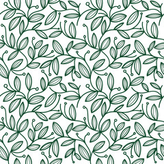 floral hand drawn seamless pattern