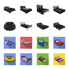Different beds black,flet icons in set collection for design. Furniture for sleeping vector isometric symbol stock web illustration. © pandavector