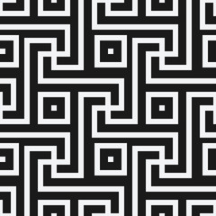geometric black and white seamless pattern in antique roman style