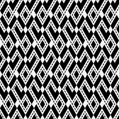 tribal ethnic rhombus monochrome seamless pattern