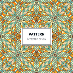 Ethnic floral seamless pattern with mandalas