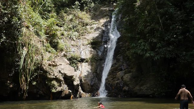 Pamuayan waterfall near Port Barton, Philippines