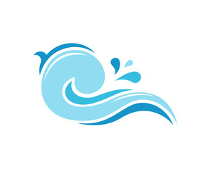 Blue Water Abstract Wave Icon Logo Splash