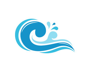 Fototapeta na wymiar Blue Water Abstract Wave Icon Logo 