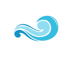 Fototapeta na wymiar Blue Water Abstract Wave Icon sea Logo 