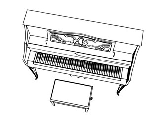 outline piano vector © Dzmitry