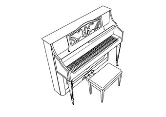 outline piano vector © Dzmitry