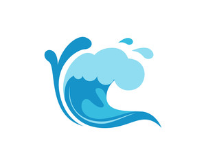 Abstract blue Wave Icon Logo Circle surf symbol