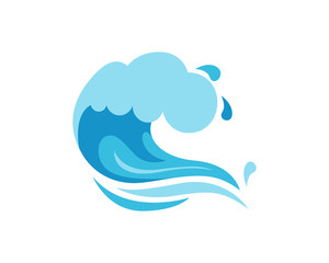 Abstract blue Wave Icon Logo Circle surfing