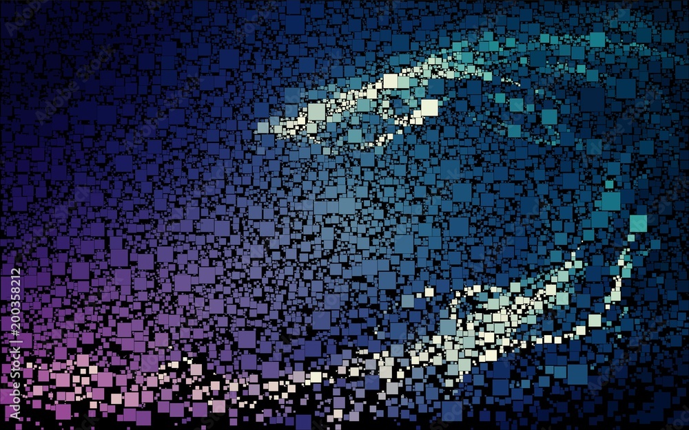 Poster abstract vector background of block colored mosaic made of elements of geometric rectangular shape