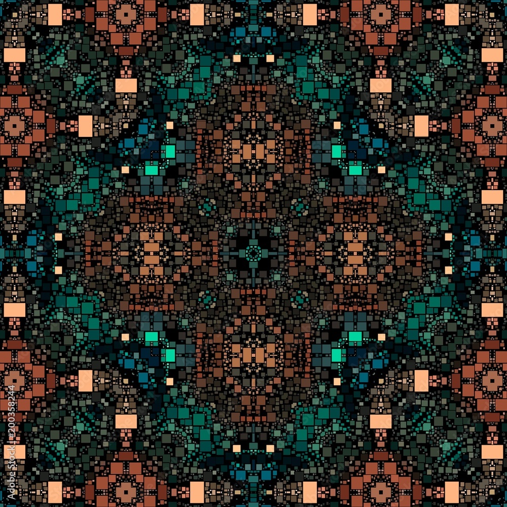 Poster abstract vector background of block colored mosaic made of elements of geometric rectangular shape