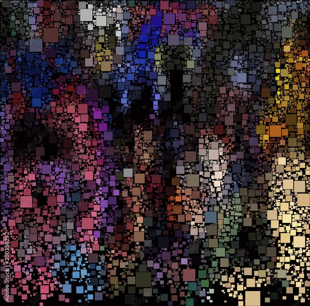 Poster abstract vector background of block colored mosaic made of elements of geometric rectangular shape