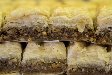 Baklava in market