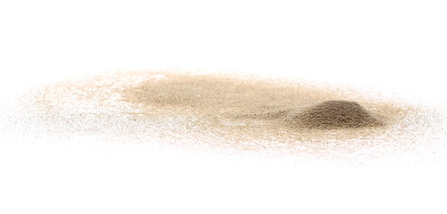 Fototapeta na wymiar Dry desert sand pile isolated on white background