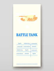 Battle tank leaflet cover presentation abstract, layout size technology annual report brochure flyer design template vector