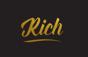 Rich gold word text illustration typography