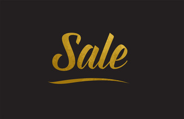 Sale gold word text illustration typography