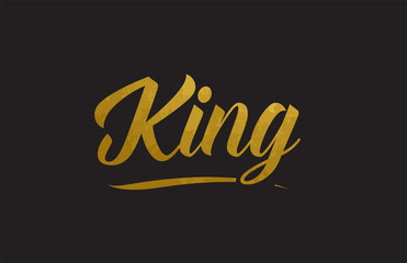 King gold word text illustration typography