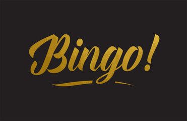Bingo gold word text illustration typography