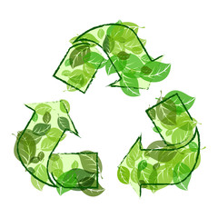 Recycle sign ecology concept. Flat vector cartoon illustration. Objects isolated on a white background.World Environment Day poster.