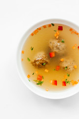 first course broth with vegetables