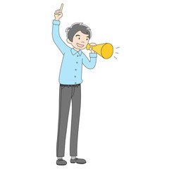 お父さん_メガホン