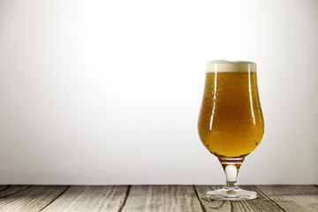 beer glass ale on white