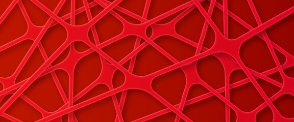 Red Synthetic Network Vector Background 