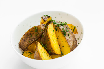baked homemade potatoes with spices