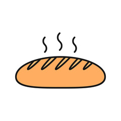 Fresh bread loaf color icon