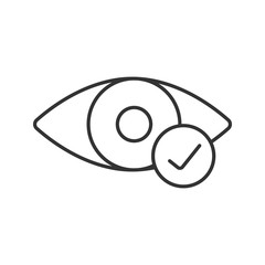 Eye with check mark linear icon