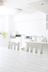 White kitchen background