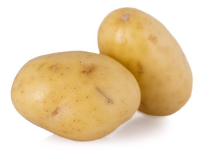 two potato on white background.